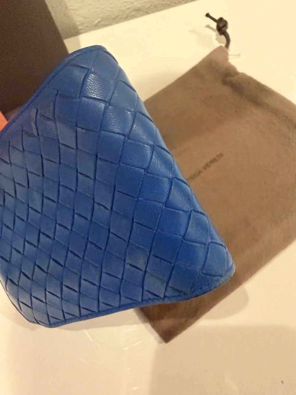 Bottega Veneta Blue Intrecciato Woven Leather Bifold Wallet - Full Inclusion